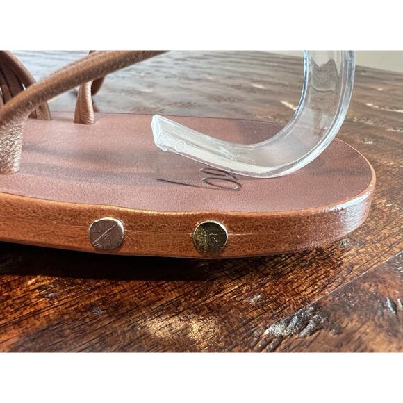 Beek Chickadee Leather Ankle Wrap Sandals Brown Cognac Size 6 - Picture 7 of 12